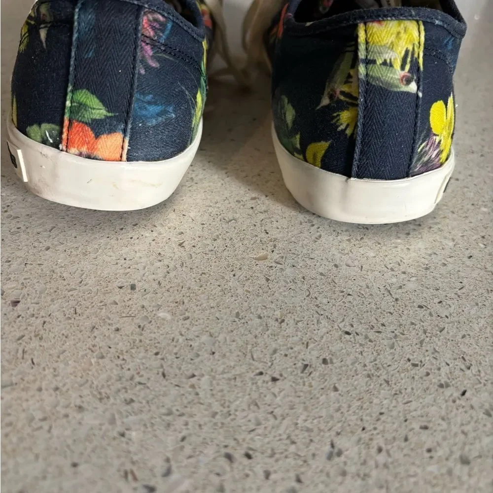Floral Canvas Sneakers with White Laces by Sea Vees